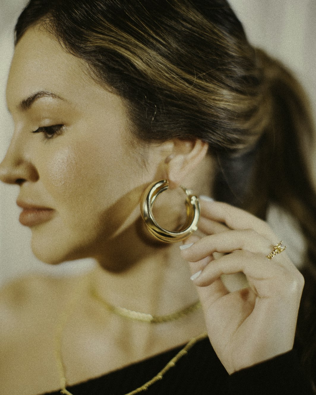 Fashion earrings and jewelry designs displayed in a mode collection